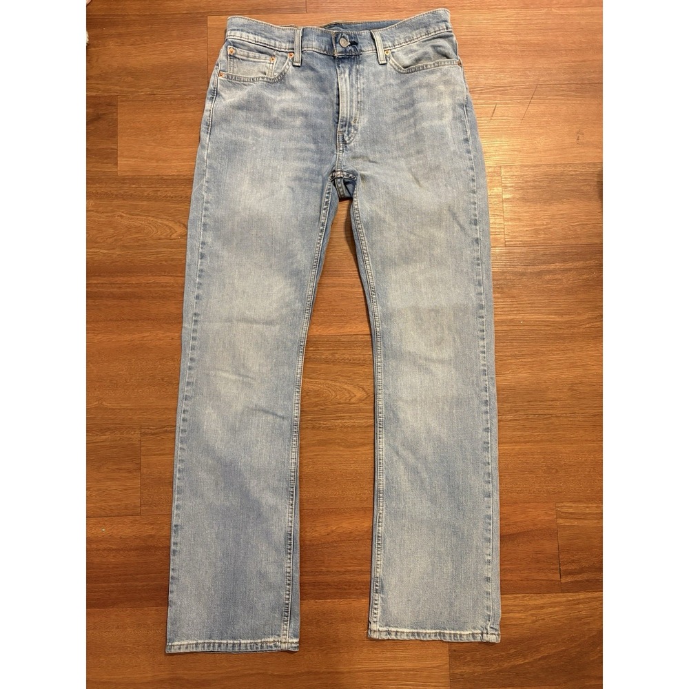 Levi's 527 Jeans Men's 33x34 Slim Bootcut Light Wash Distressed Faded Denim